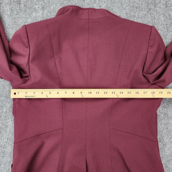 Brooks Brothers Blazer Women 14 Maroon Italy Wool Blend Lined Jacket Career Coat - Picture 6 of 16